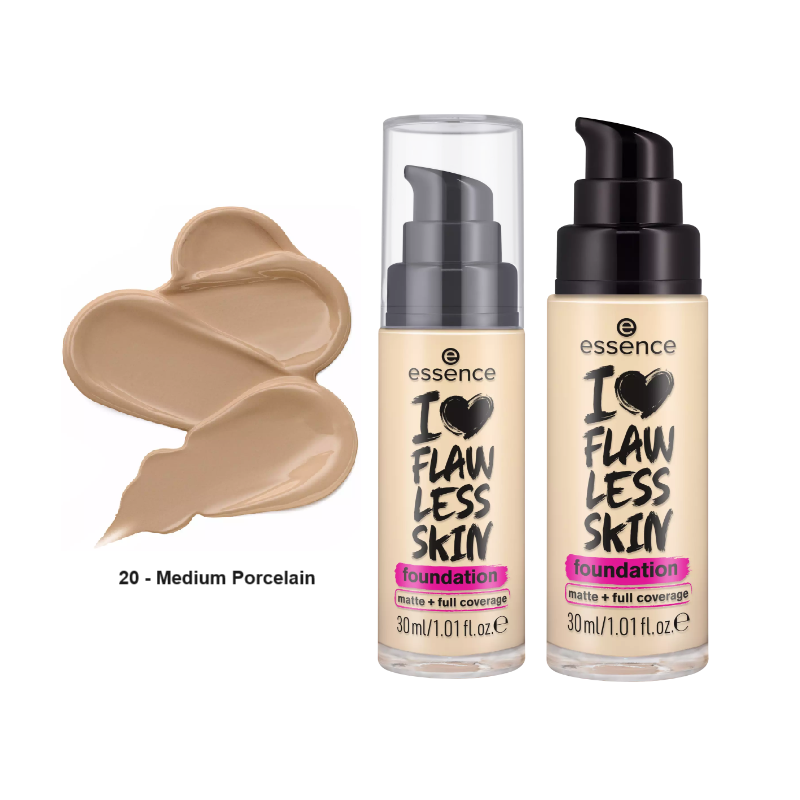 essence Fond de Teint Matt 20 Medium Porcelain SPF20 I Love Flawless Skin Fond de Teint